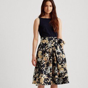 Lauren Ralph Lauren, Floral, Sleeveless, Faille Dress, Size 8. NEW WITHOUT TAG